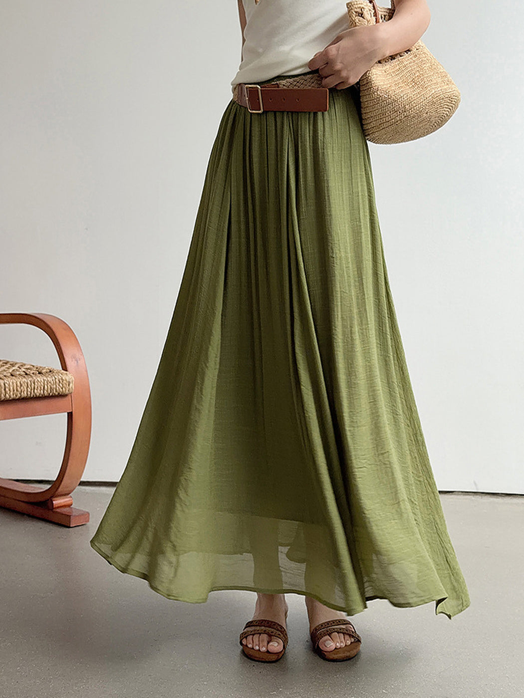 Relaxed Airy Long Skirt — BL1009