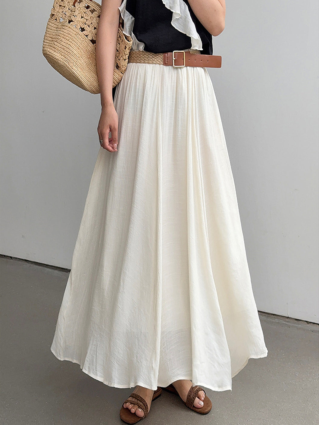 Relaxed Airy Long Skirt — BL1009