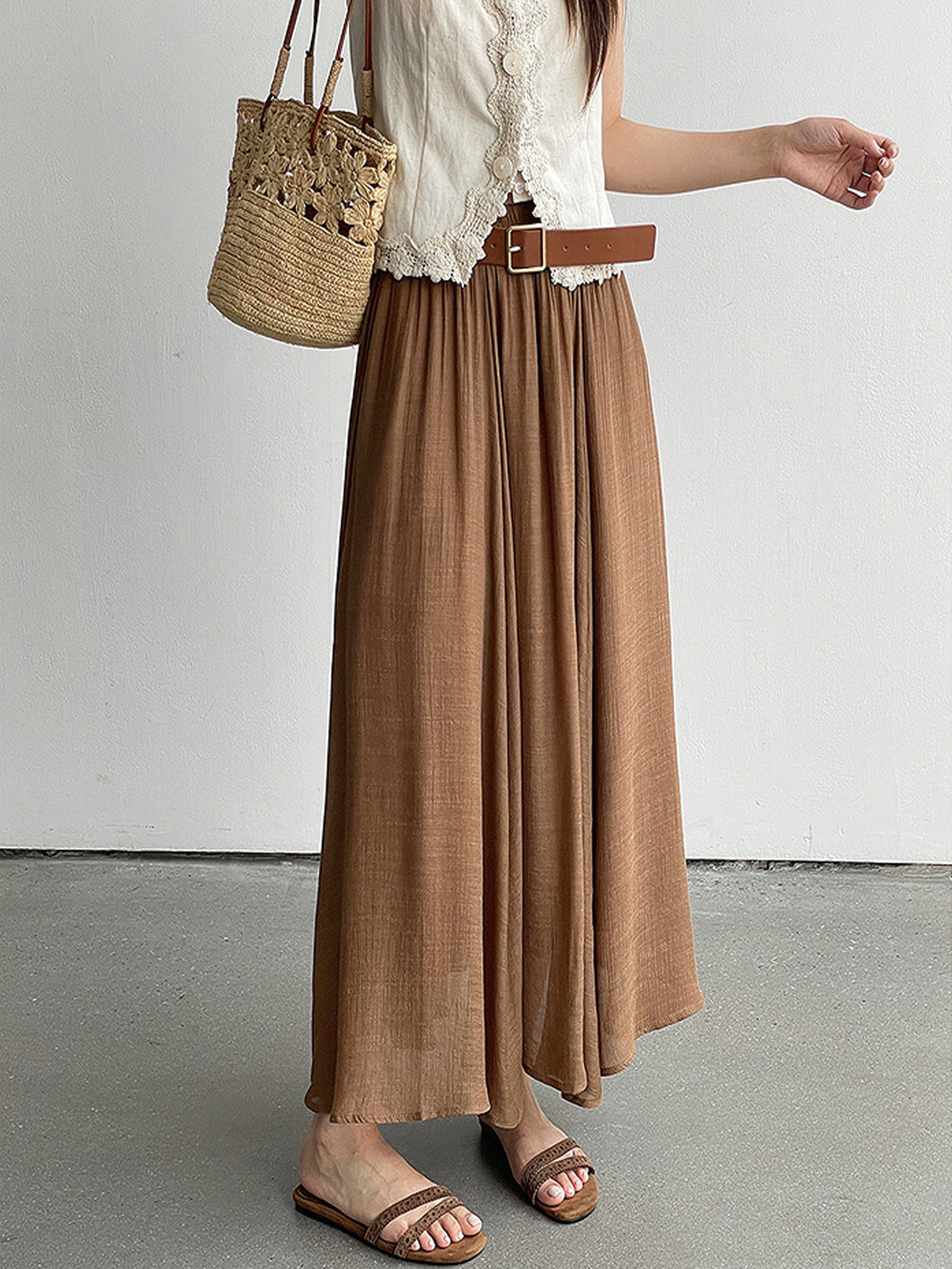 Relaxed Airy Long Skirt — BL1009