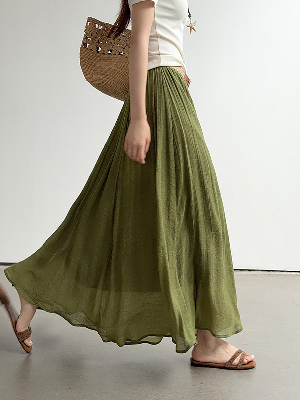 Relaxed Airy Long Skirt — BL1009