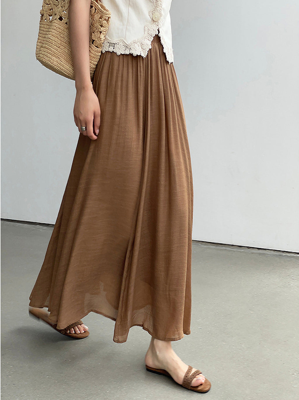 Relaxed Airy Long Skirt — BL1009