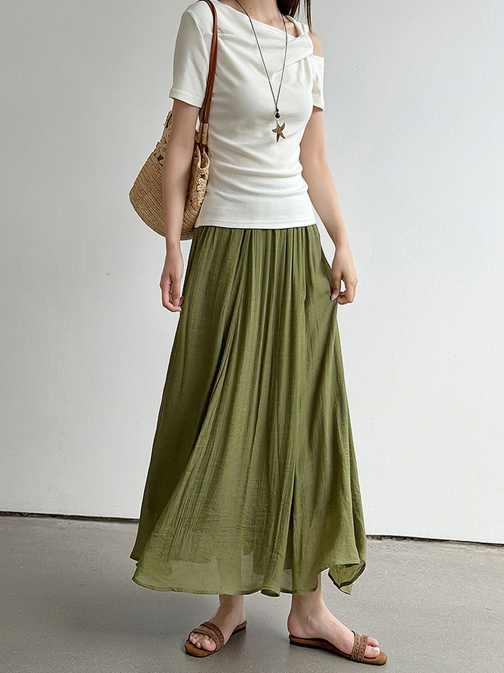 Relaxed Airy Long Skirt — BL1009