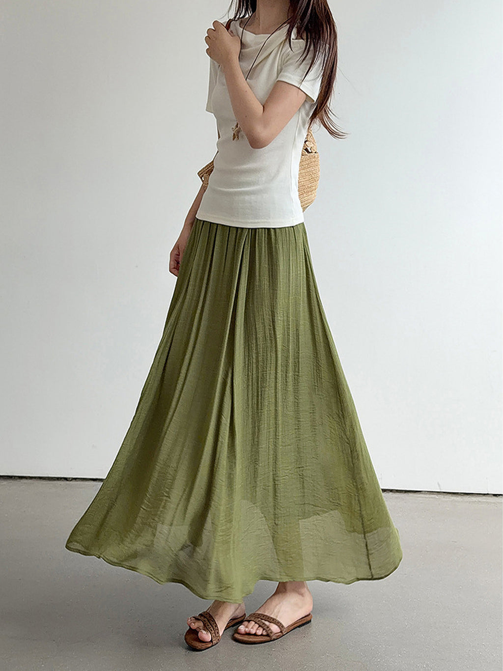 Relaxed Airy Long Skirt — BL1009