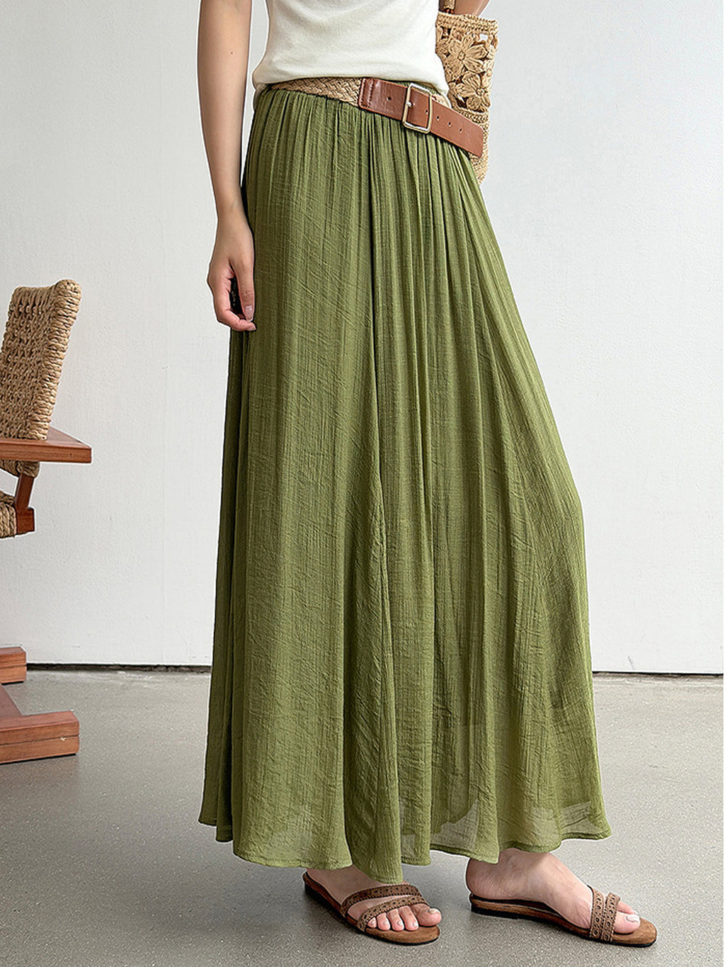 Relaxed Airy Long Skirt — BL1009