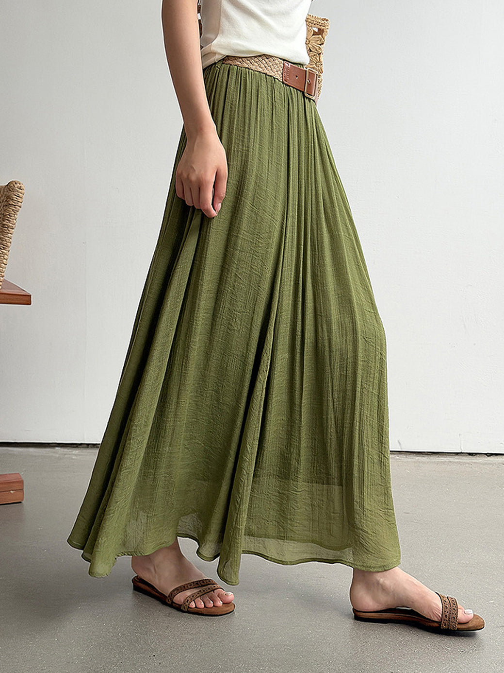 Relaxed Airy Long Skirt — BL1009