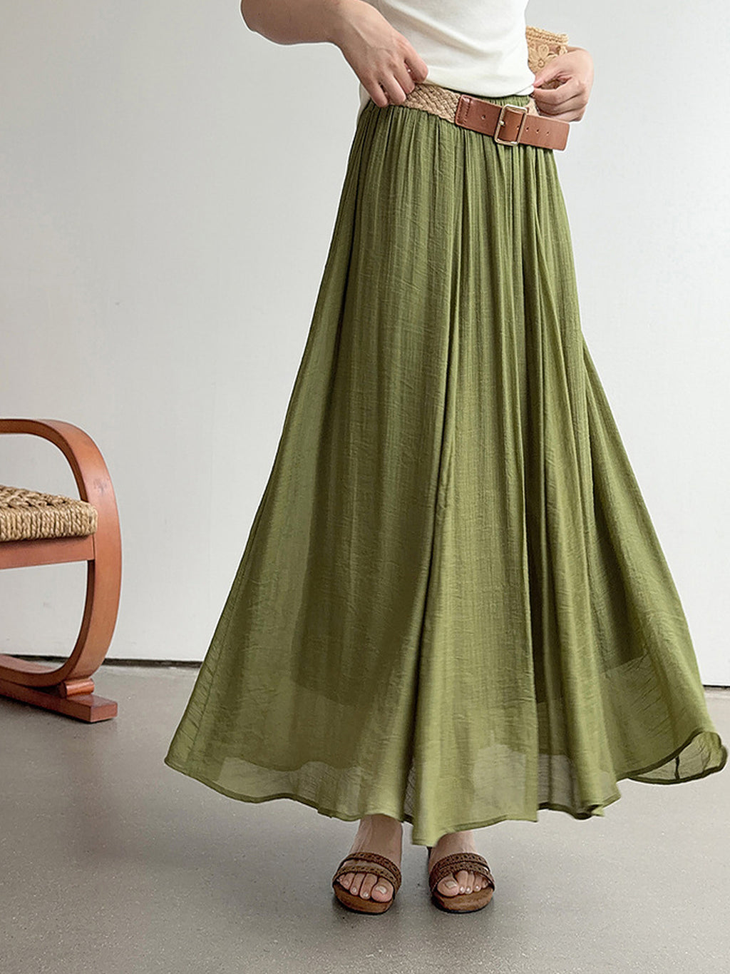 Relaxed Airy Long Skirt — BL1009