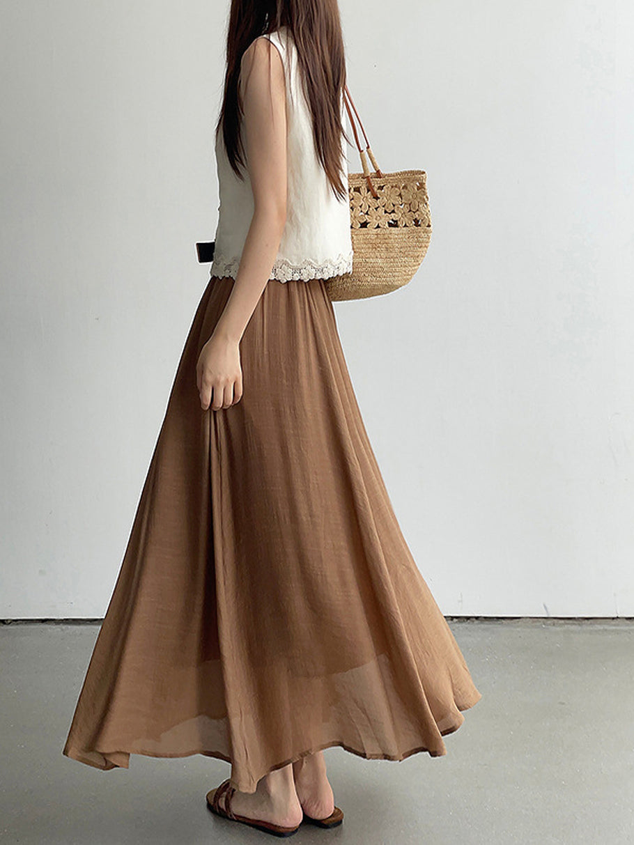 Relaxed Airy Long Skirt — BL1009