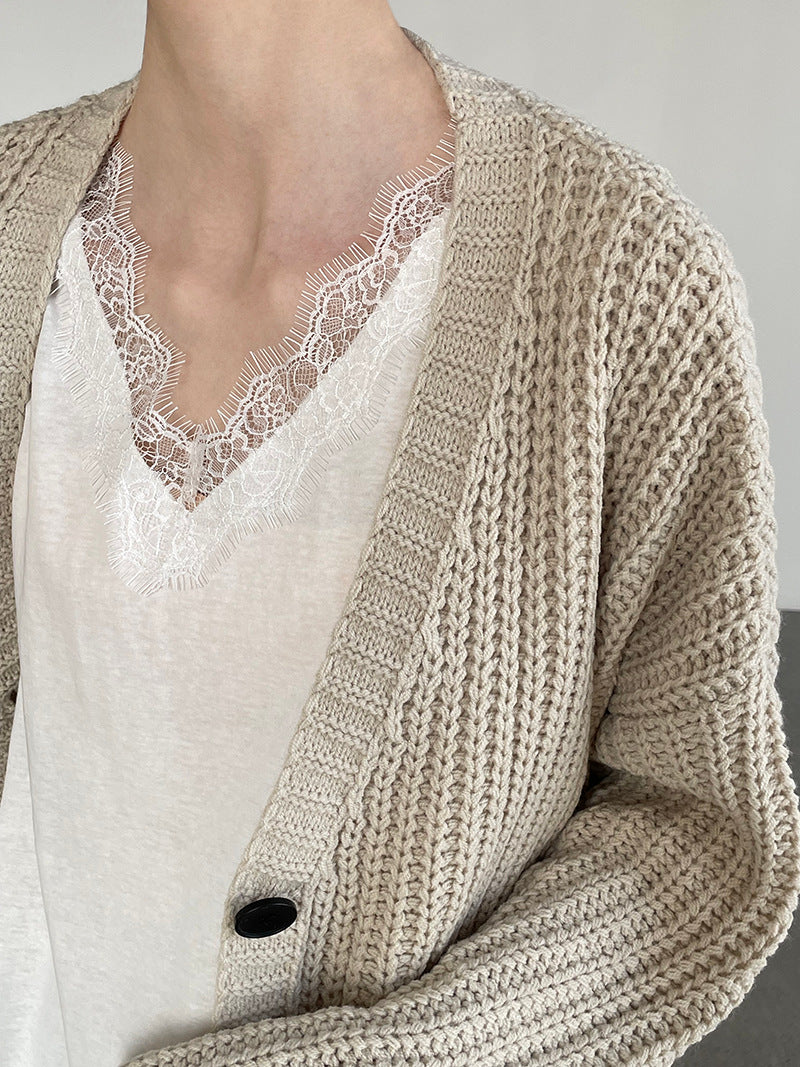 Asymmetry Sleeveless Lace Top — BL1010
