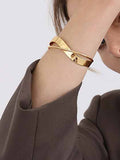 Cross Line Open Bangle — BL1011