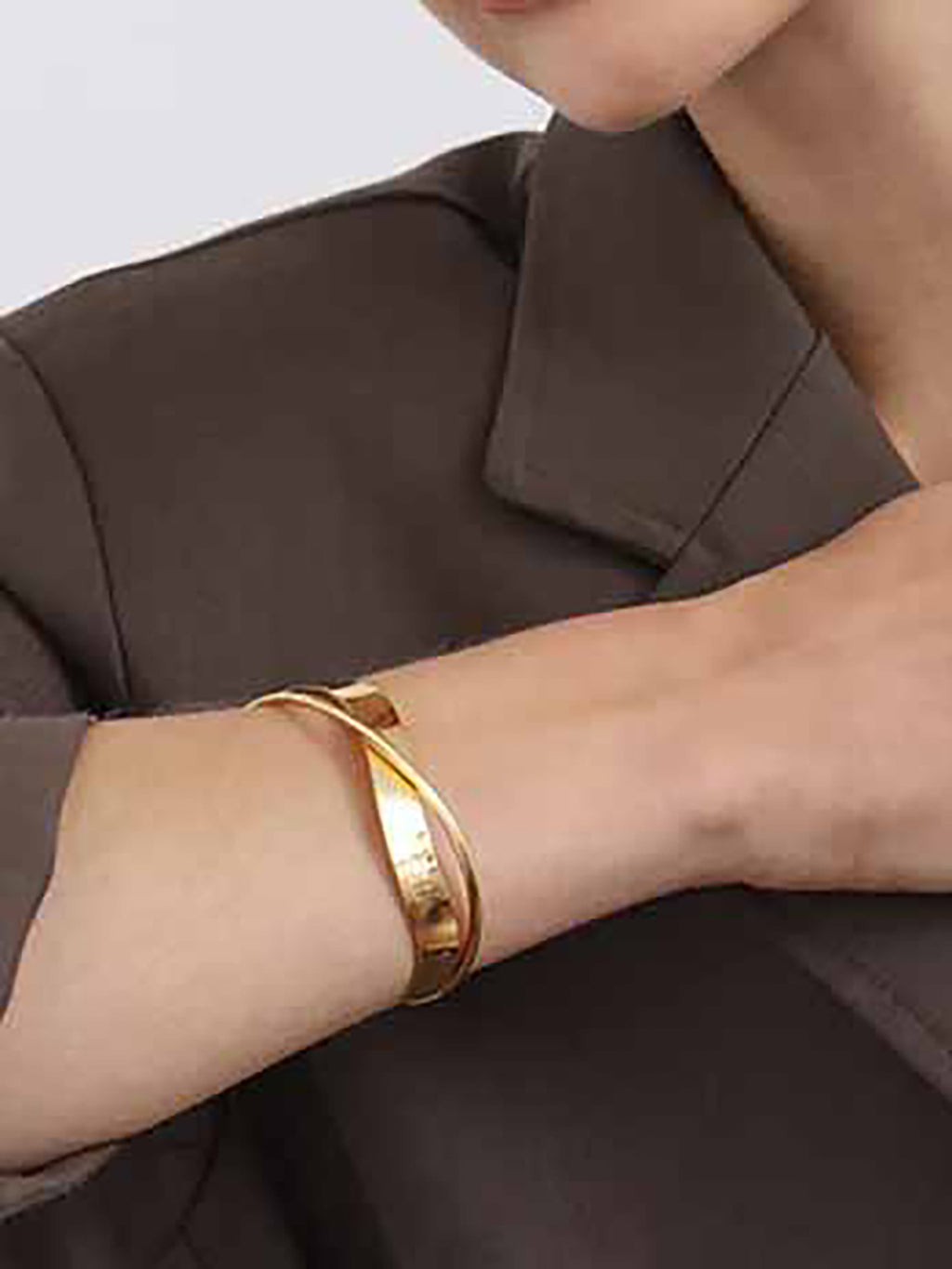Cross Line Open Bangle — BL1011