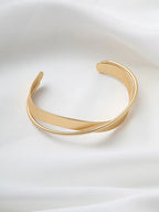 Cross Line Open Bangle — BL1011