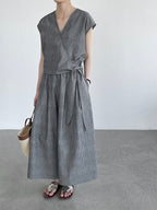 Stripe Cache-Coeur Linen Setup — BL1015