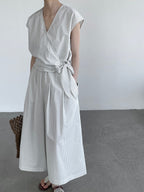 Stripe Cache-Coeur Linen Setup — BL1015