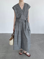 Stripe Cache-Coeur Linen Setup — BL1015