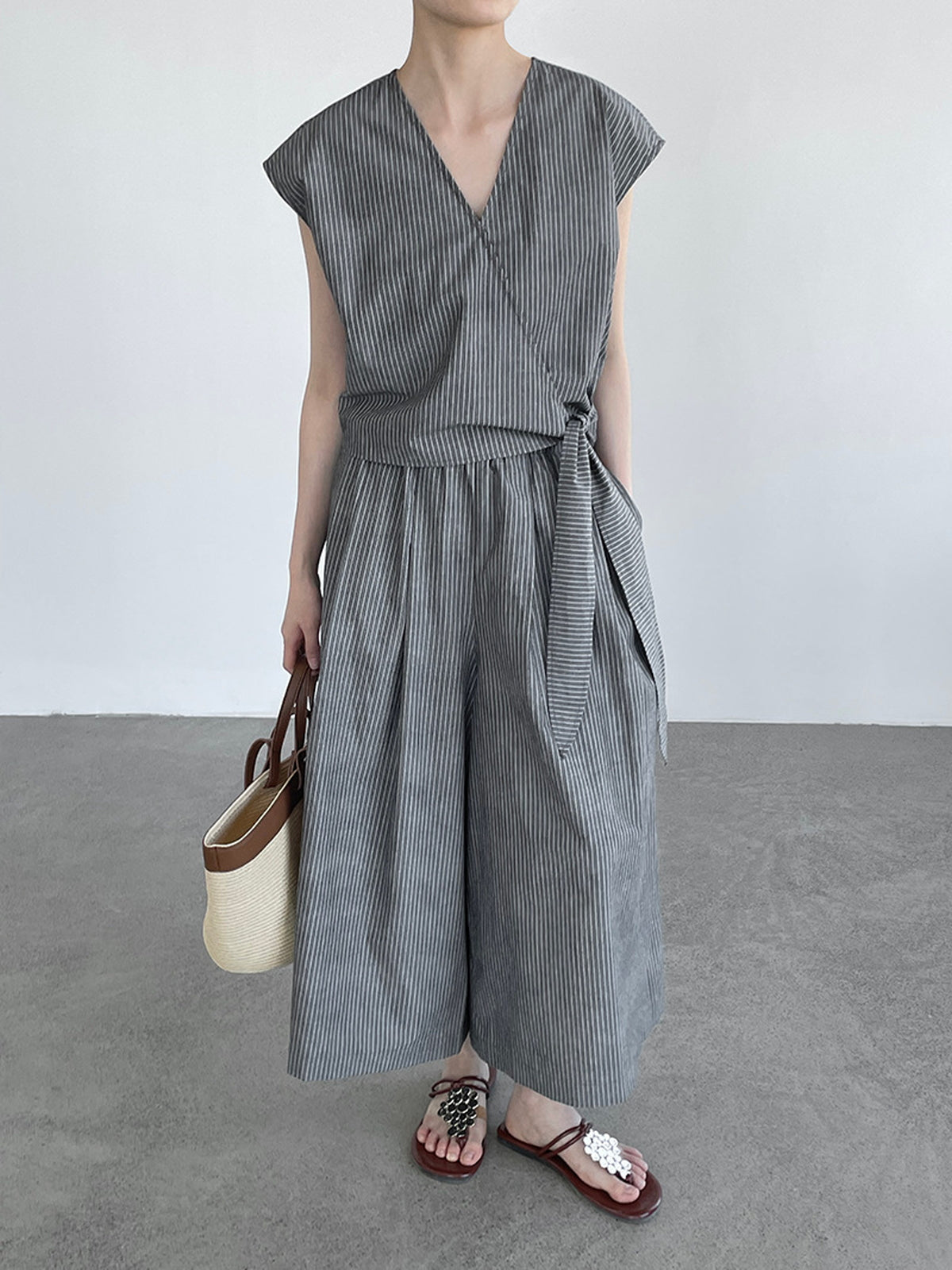 Stripe Cache-Coeur Linen Setup — BL1015