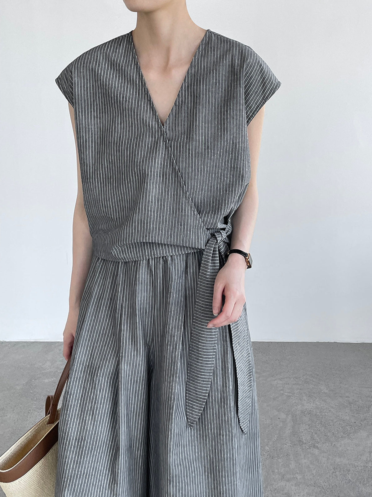 Stripe Cache-Coeur Linen Setup — BL1015