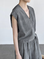Stripe Cache-Coeur Linen Setup — BL1015