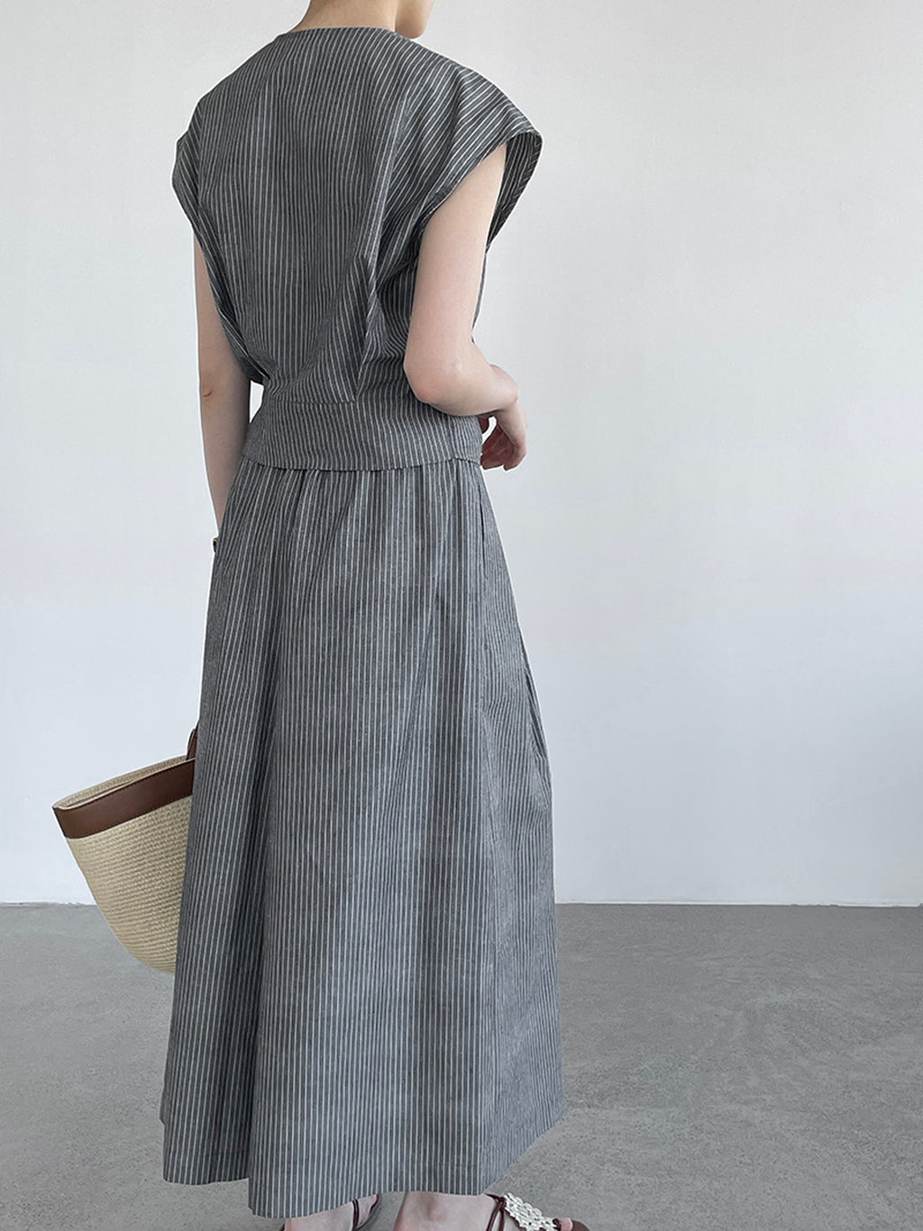 Stripe Cache-Coeur Linen Setup — BL1015