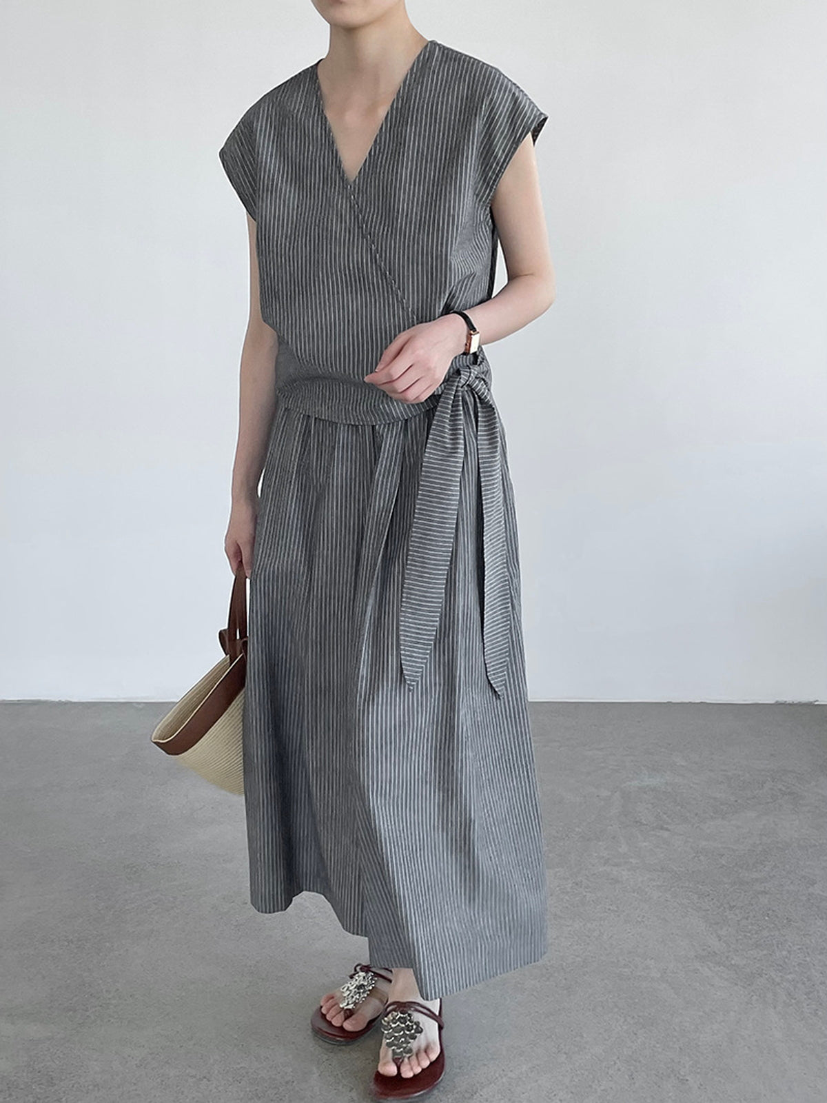 Stripe Cache-Coeur Linen Setup — BL1015