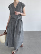 Stripe Cache-Coeur Linen Setup — BL1015