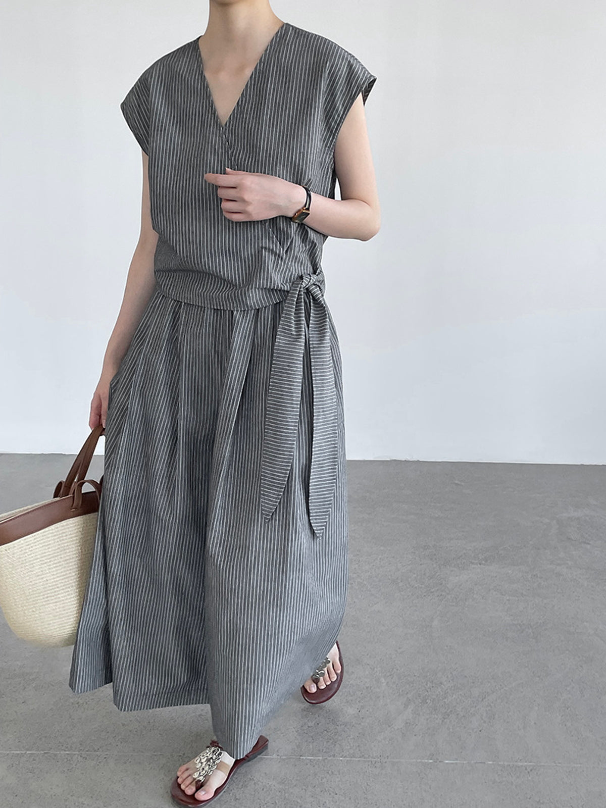 Stripe Cache-Coeur Linen Setup — BL1015