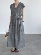 Stripe Cache-Coeur Linen Setup — BL1015