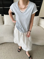 V-Neck Fake Layered Bi-Color Tee — BL1016