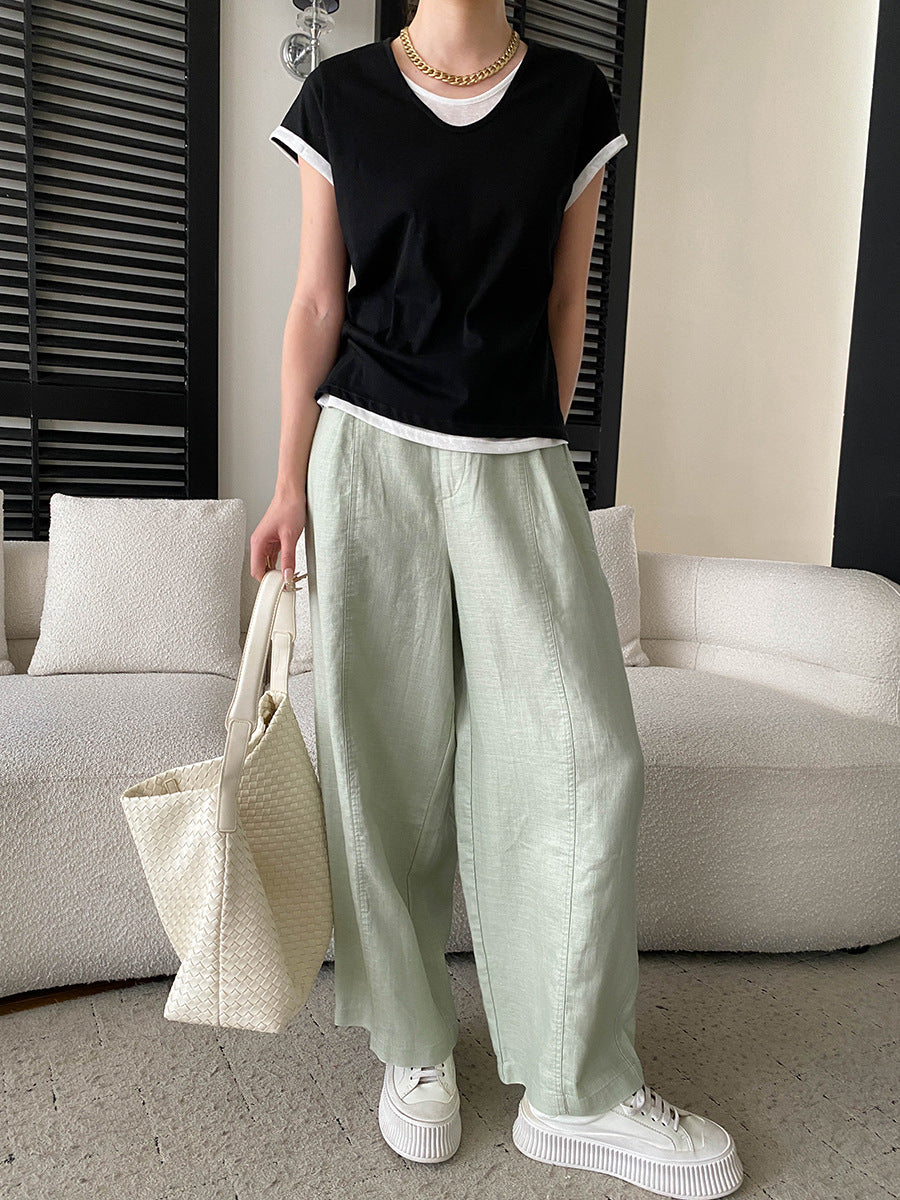 V-Neck Fake Layered Bi-Color Tee — BL1016