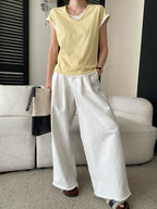 V-Neck Fake Layered Bi-Color Tee — BL1016