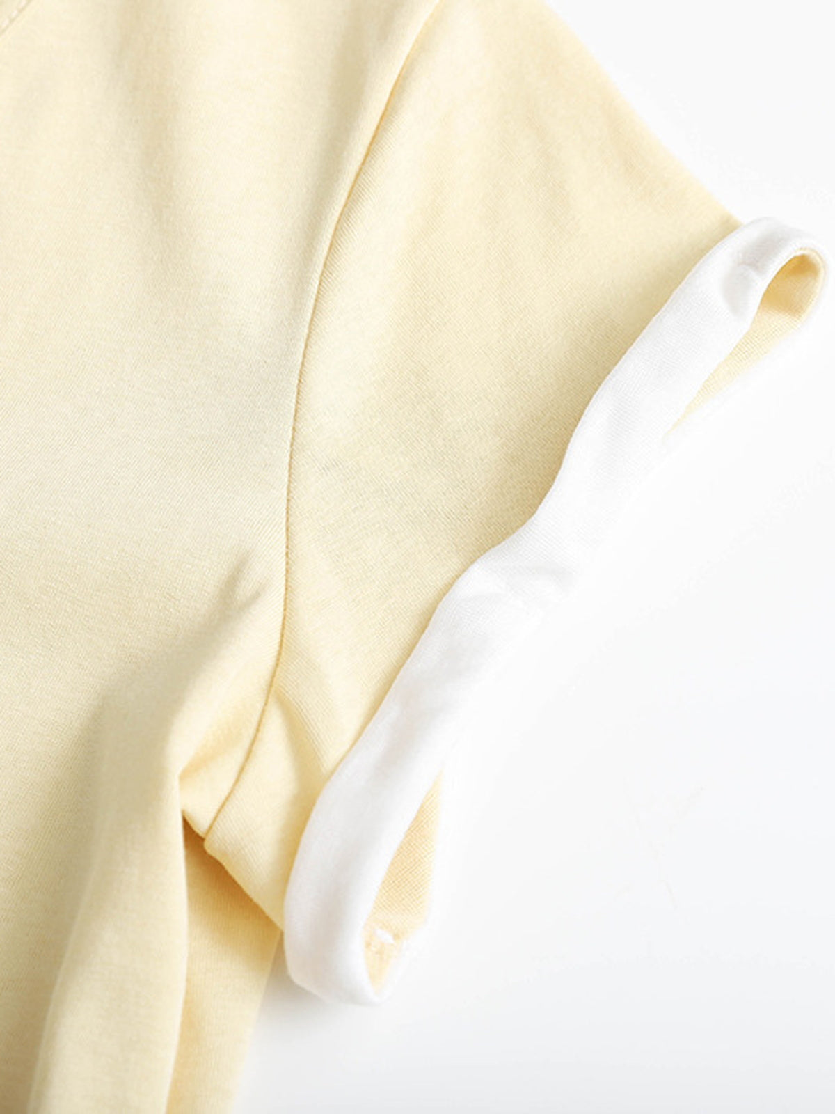 V-Neck Fake Layered Bi-Color Tee — BL1016