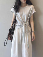 Twist Front Side Ribbon Tee — BL1017