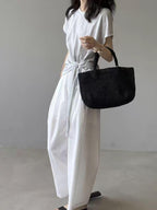 Twist Front Side Ribbon Tee — BL1017