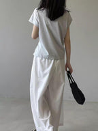 Twist Front Side Ribbon Tee — BL1017