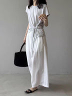 Twist Front Side Ribbon Tee — BL1017