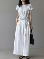 Twist Front Side Ribbon Tee — BL1017