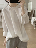 Front Tuck Stand Collar Blouse — BL1019