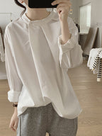 Front Tuck Stand Collar Blouse — BL1019