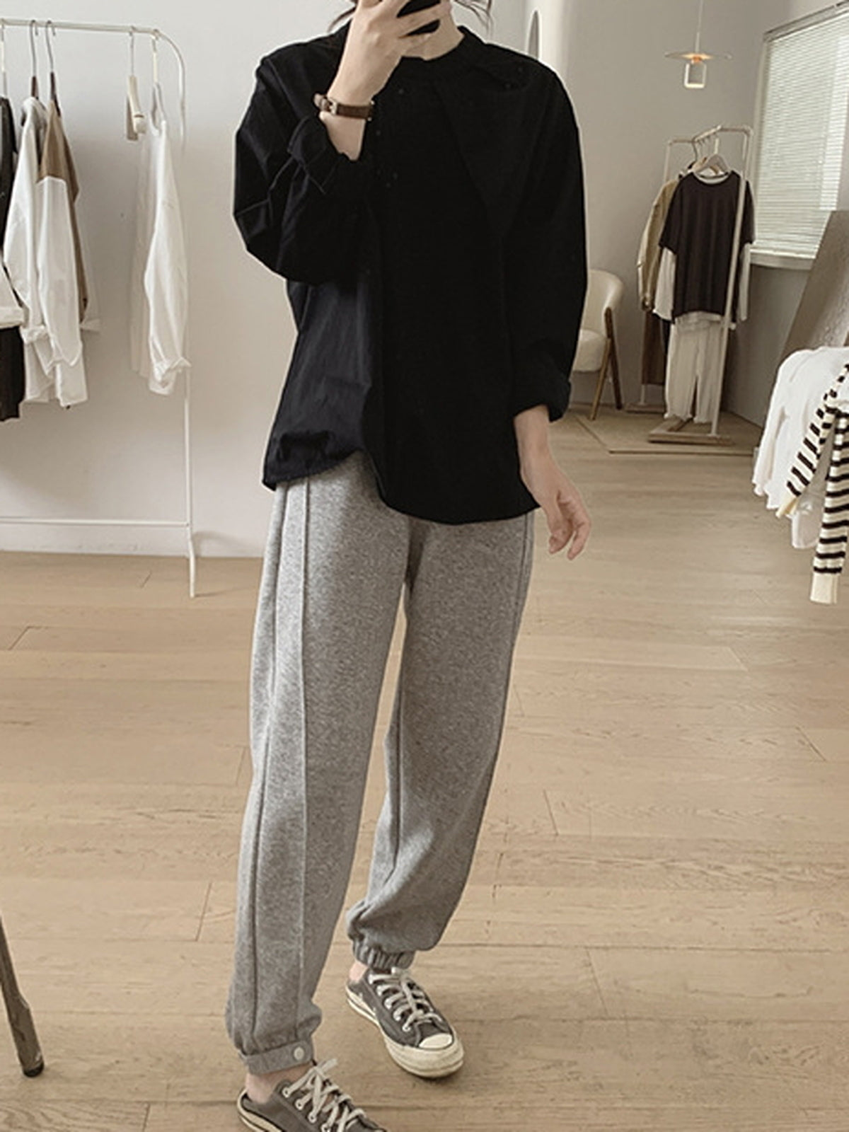 Front Tuck Stand Collar Blouse — BL1019