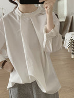 Front Tuck Stand Collar Blouse — BL1019