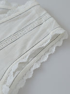 Lace Tape Embroidered Frill Blouse — BL1022