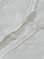 Lace Tape Embroidered Frill Blouse — BL1022