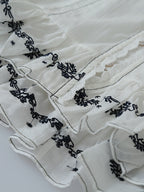 Lace Tape Embroidered Frill Blouse — BL1022