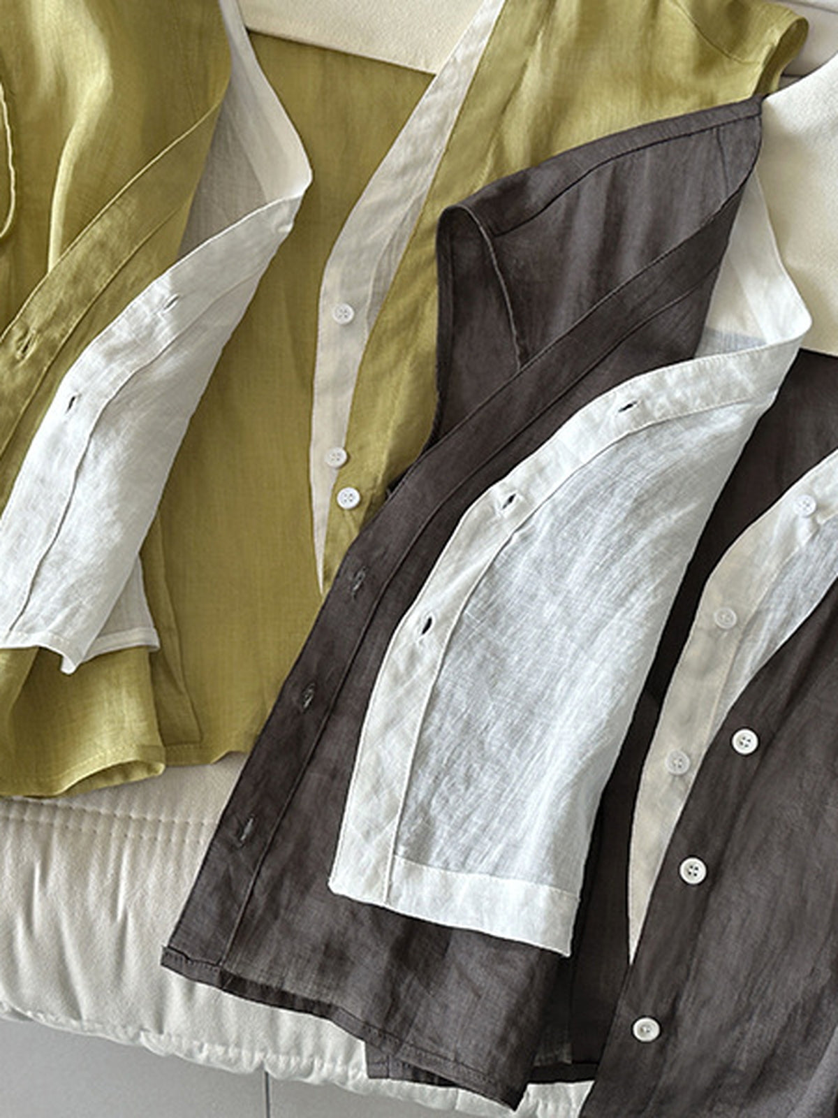 Pure Ramie V-Neck Layered Vest — BL1023