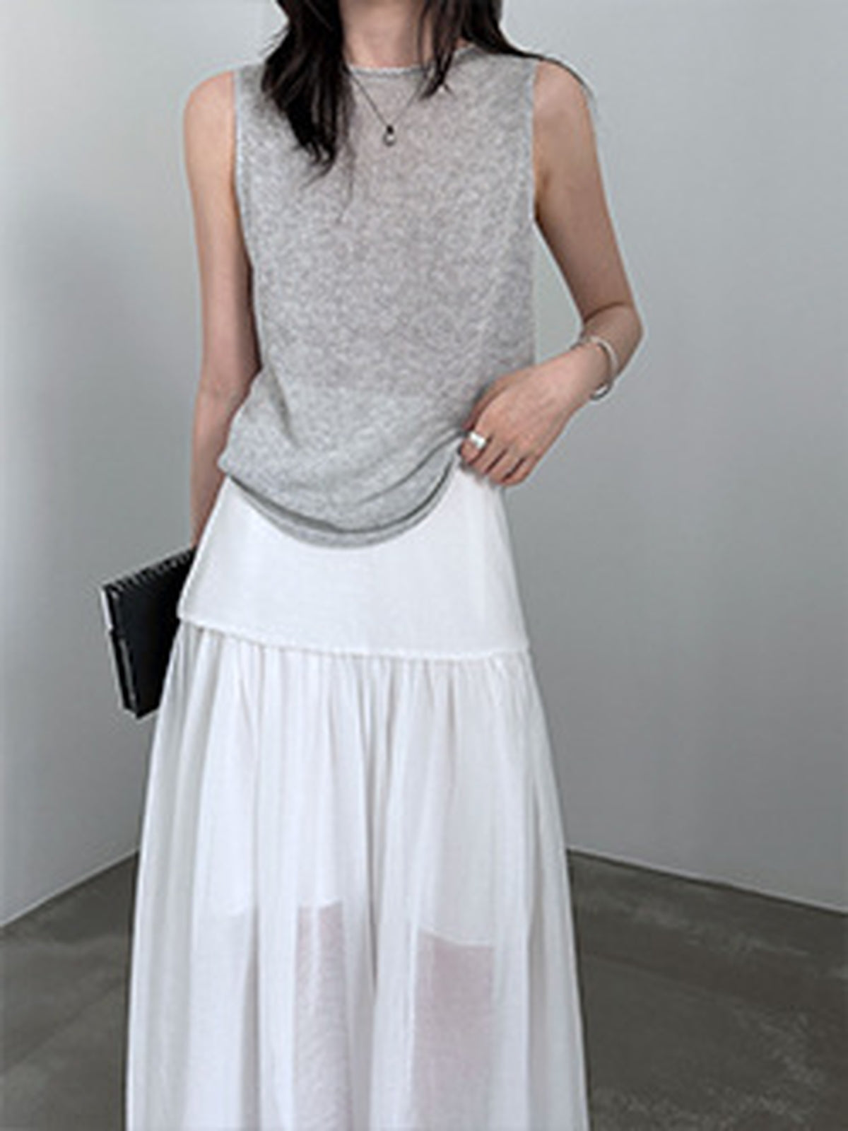 Sheer Layered Maxi Skirt — BL1024
