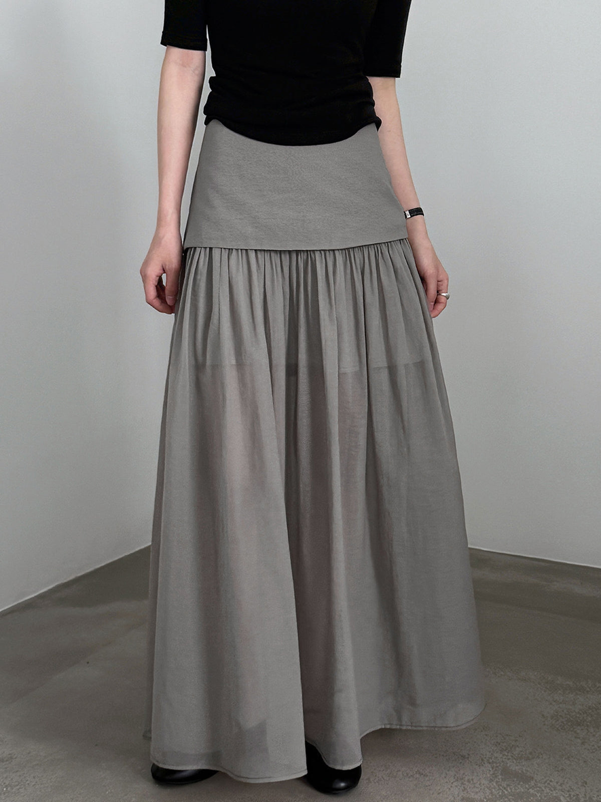 Sheer Layered Maxi Skirt — BL1024