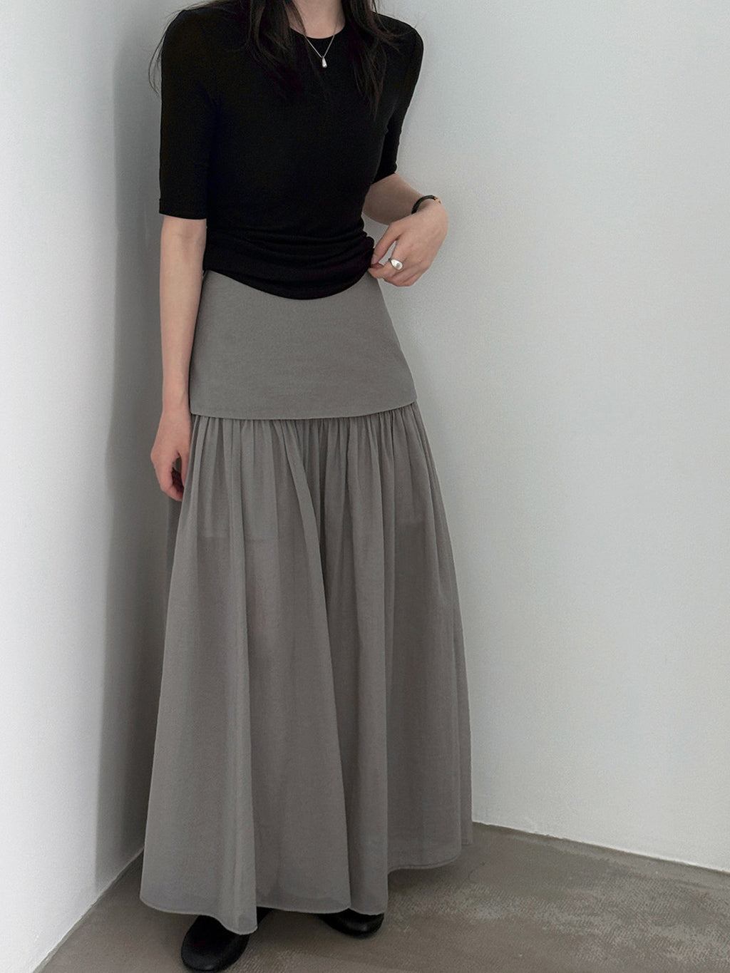 Sheer Layered Maxi Skirt — BL1024