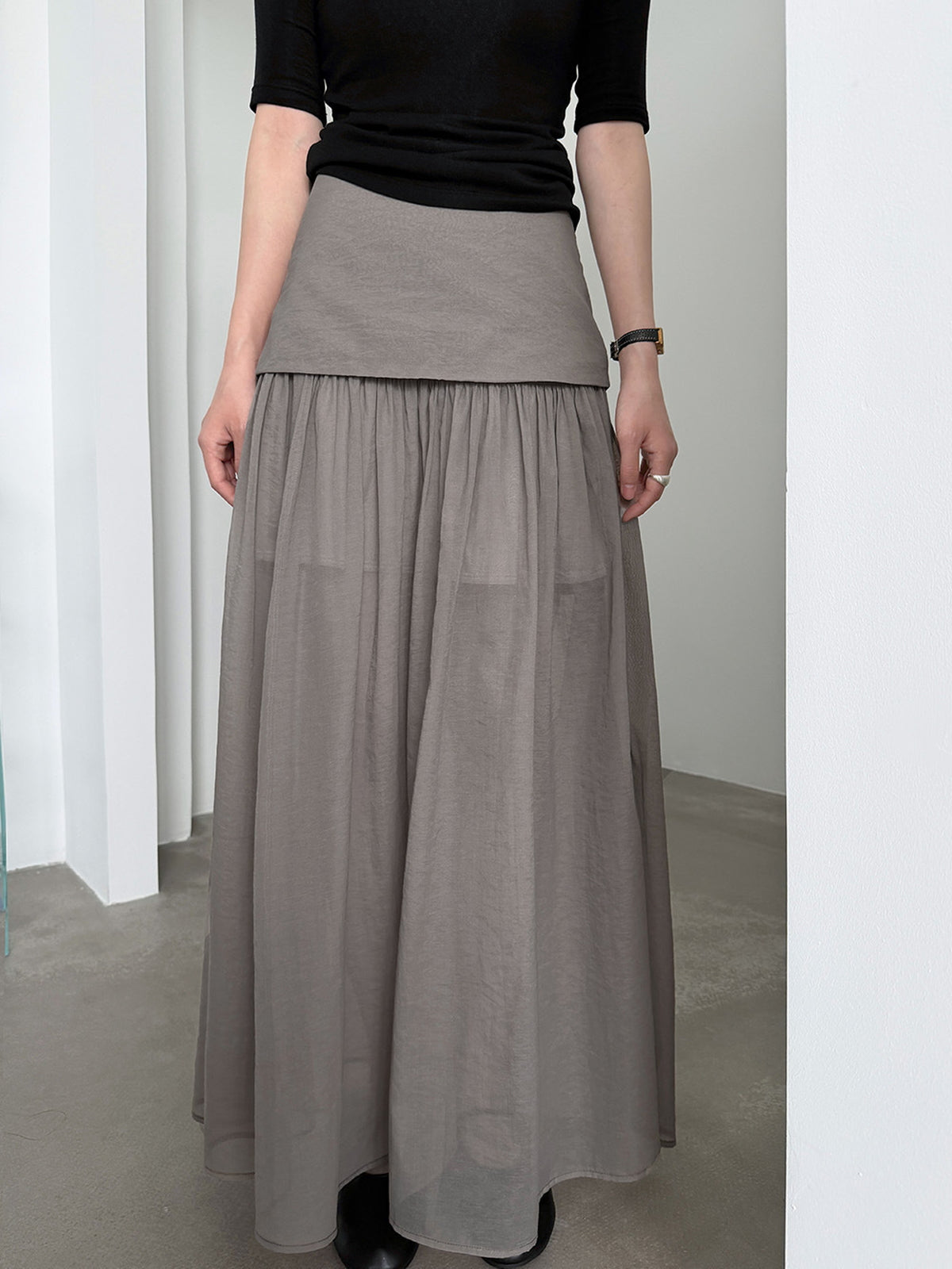 Sheer Layered Maxi Skirt — BL1024