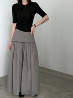 Sheer Layered Maxi Skirt — BL1024