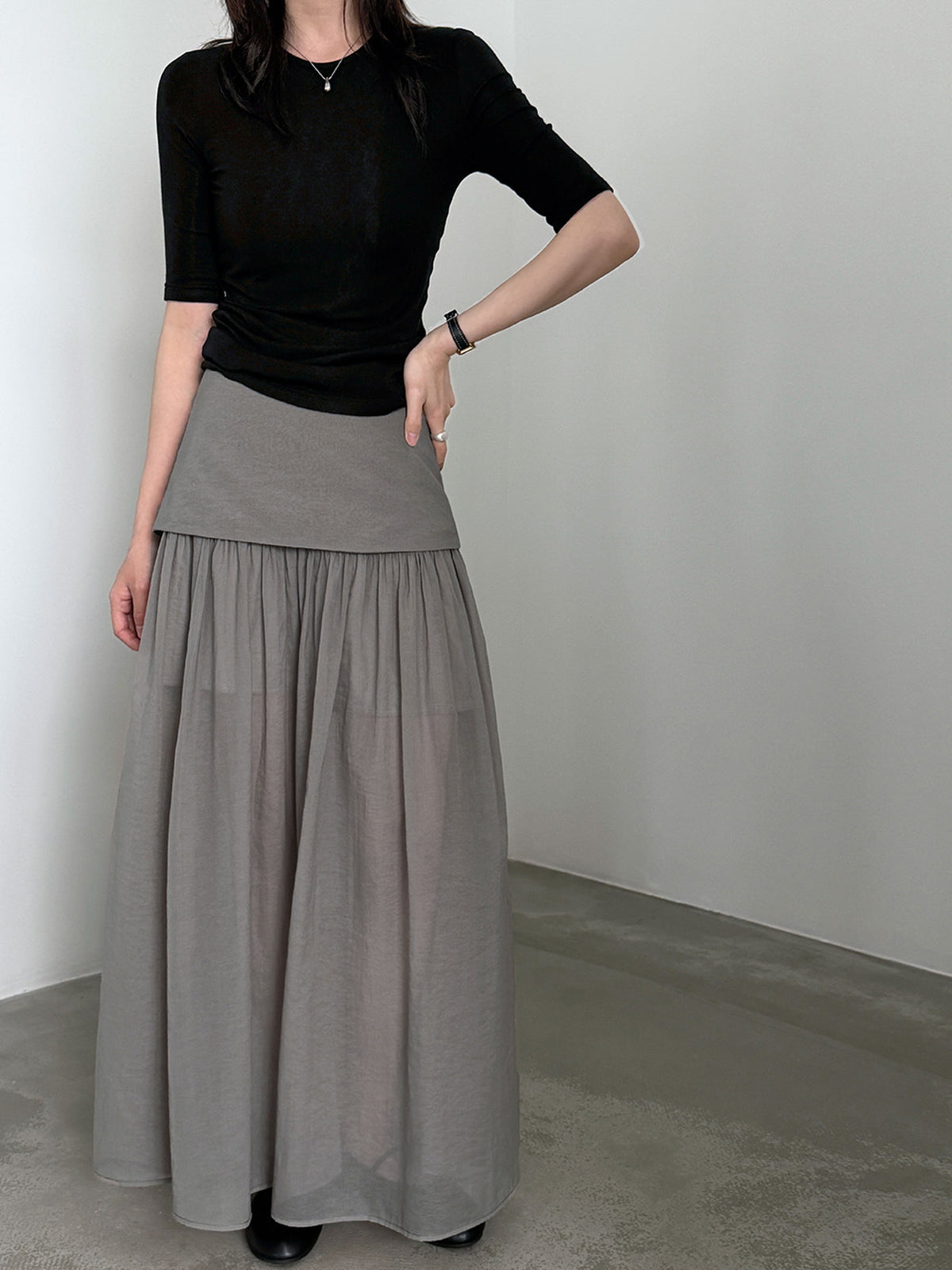 Sheer Layered Maxi Skirt — BL1024