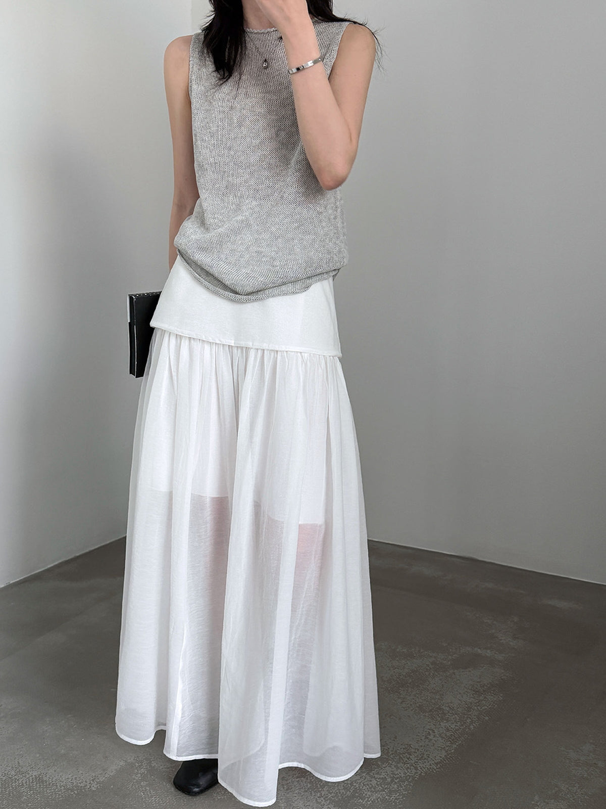 Sheer Layered Maxi Skirt — BL1024